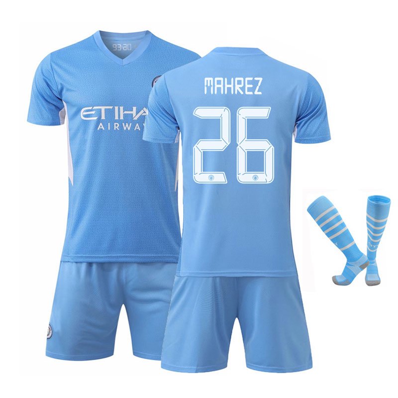 Mahrez 26 Manchester City 2021/22 Cup Hjemmedrakt Kortermet + Korte bukser