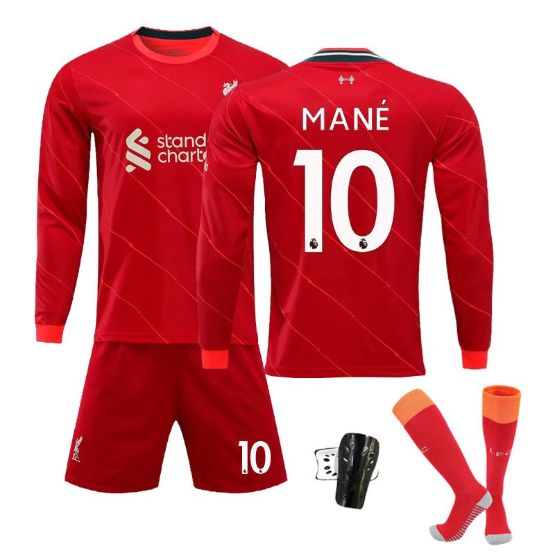 Mané 10 Liverpool FC Hjemmedrakt 2021-2022 Langermet Herre + Korte bukser