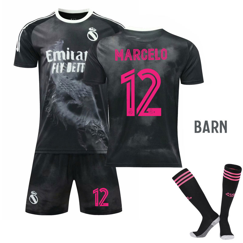 Marcelo 12 Human Race x Real Madrid 2020/21 Fotballdrakter Barn Kortermet + Korte bukser