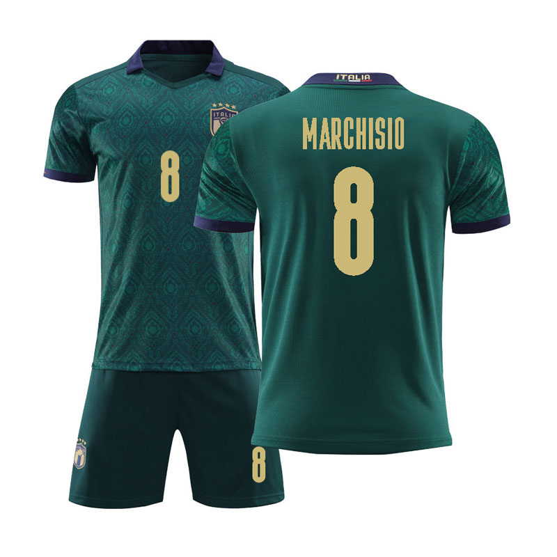 Marchisio 8 Italia Tredjedrakt EM 2020 Grønn Kortermet + Korte bukser