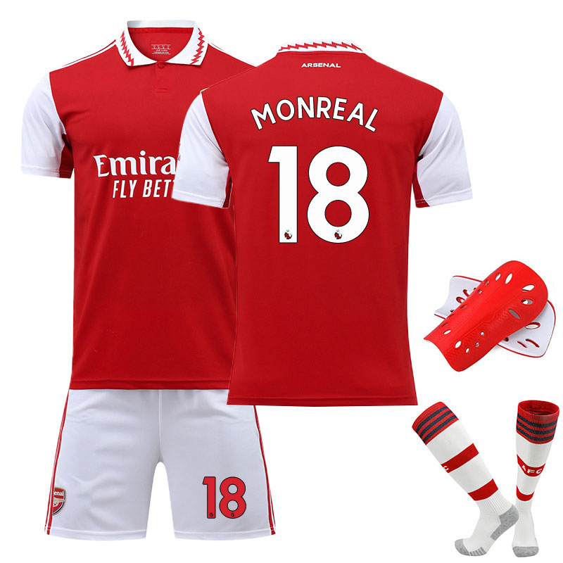 Monreal 18 Arsenal Hjemmedrakt 2022-2023 Kortermet Herre + Korte bukser