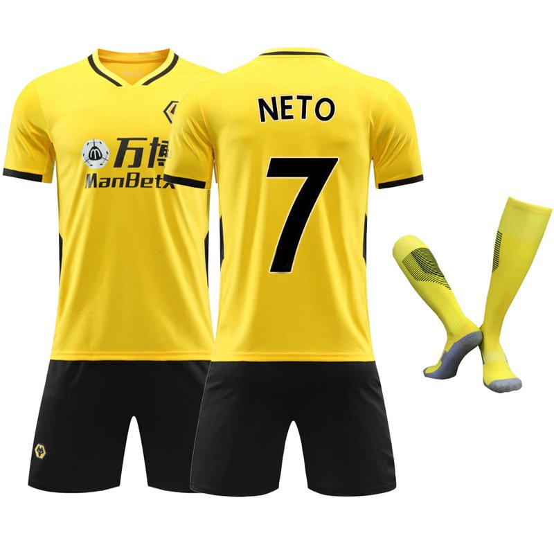 NETO 7 Wolverhampton Wanderers Hjemmedrakt 2021/22 Herre Kortermet + Korte bukser