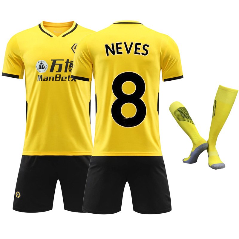 NEVES 8 Wolverhampton Wanderers Hjemmedrakt 2021/22 Herre Kortermet + Korte bukser