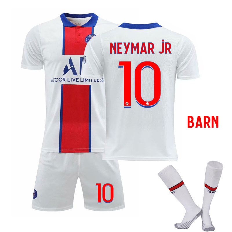 Neymar JR 10 Paris Saint-Germain Bortedraktsett Barn 2020/2021 Kortermet