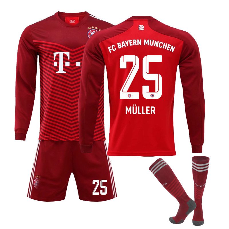 Müller 25 Bayern München Hjemmedrakt 2021/22 Langermet Herre + Korte bukser