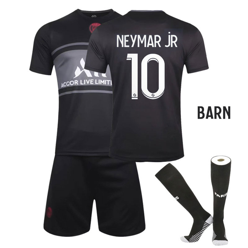 PSG Paris Saint-Germain Neymar JR 10 Tredjedraktsett Barn 2021-22 Kortermet + Korte bukser