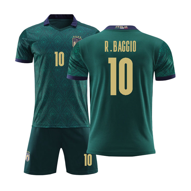 R.Baggio 10 Italia Tredjedrakt EM 2020 Grønn Kortermet + Korte bukser
