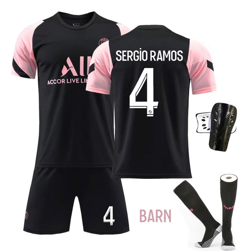 Sergio Ramos 4 Paris Saint-Germain Training Kit Barn 2021-22 Kortermet + Korte bukser