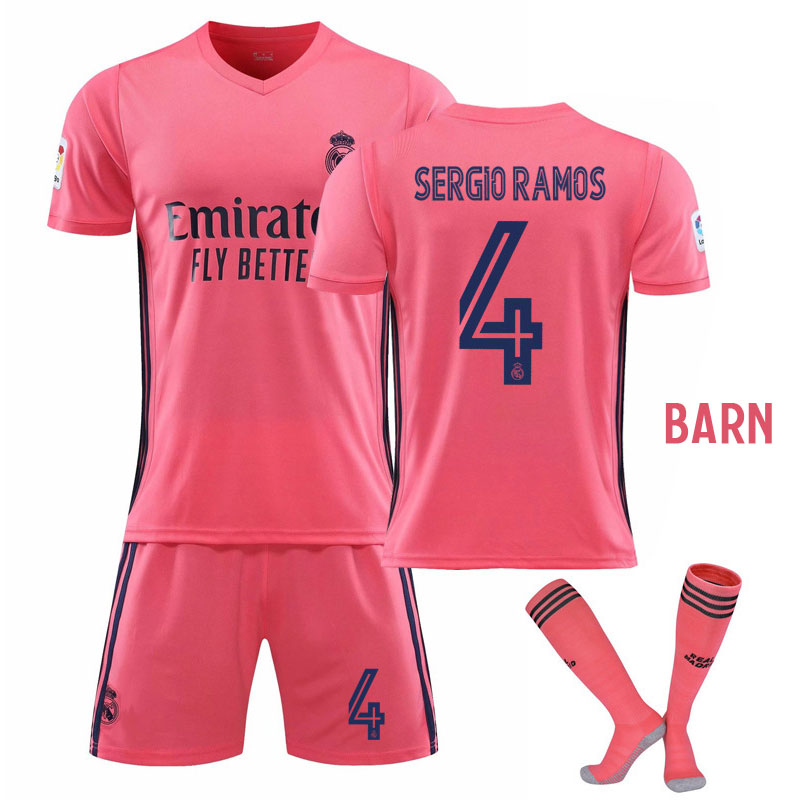 Sergio Ramos 4 Real Madrid Bortedrakt 2020-2021 Barn Kortermet + Korte bukser