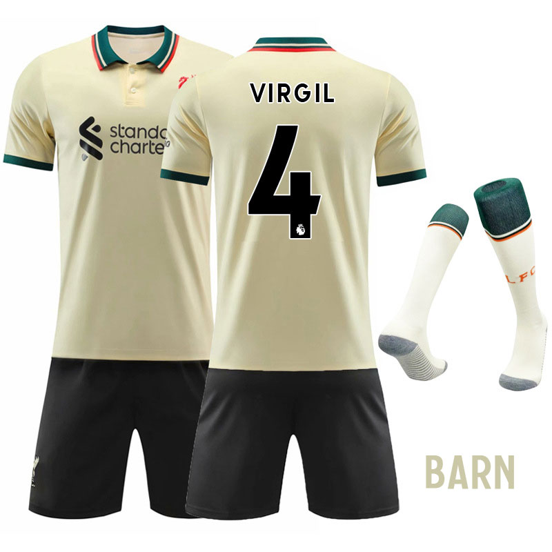 VIRGIL 4 Liverpool Bortedraktsett Barn 2021-22 Kortermet + Korte bukser