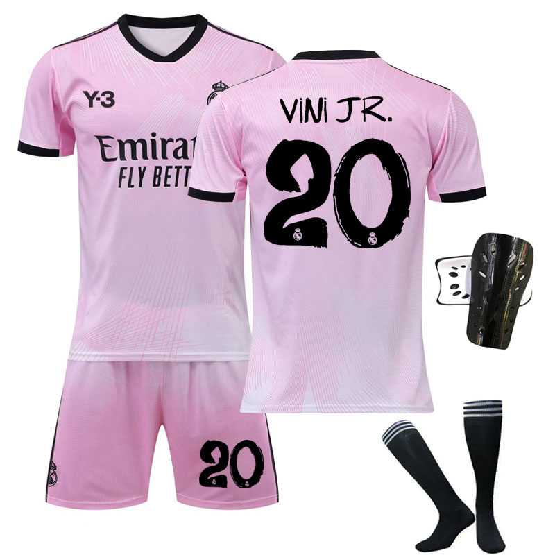 Vini JR. 20 Real Madrid Y-3 Keeperdrakt 120th Anniversary Rosa Kortermet + Korte bukser