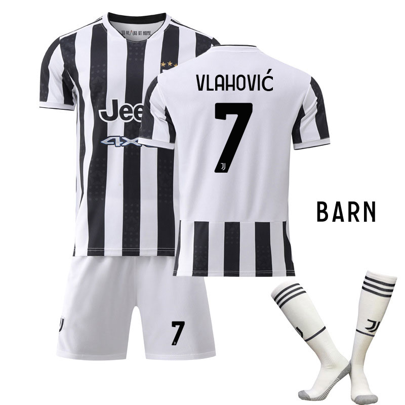 Vlahović 7 Juventus Hjemmedraktsett Barn 2021/22 Kortermet + Korte bukser