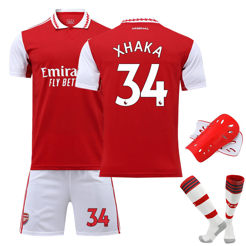 XHAKA 34 Arsenal Hjemmedrakt 2022-2023 Kortermet Herre + Korte bukser