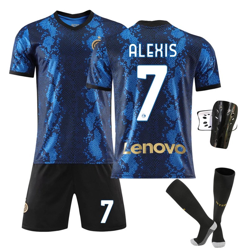 Alexis 7 Inter Milan Hjemmedrakt 2021-2022 Herre Kortermet Blå + Korte bukser Sort
