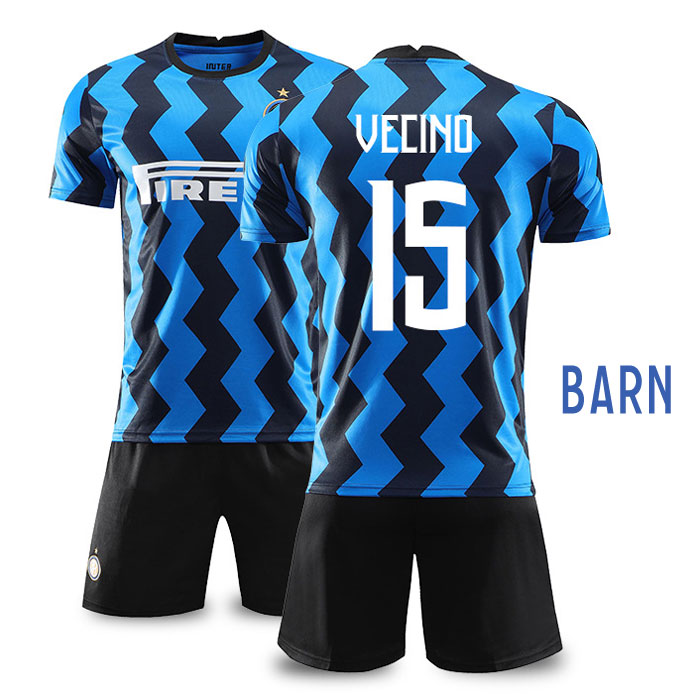 Barn Fotballdrakter Inter Milan Hjemmedrakt 2020-2021 Kortermet + Korte bukser VECINO 15