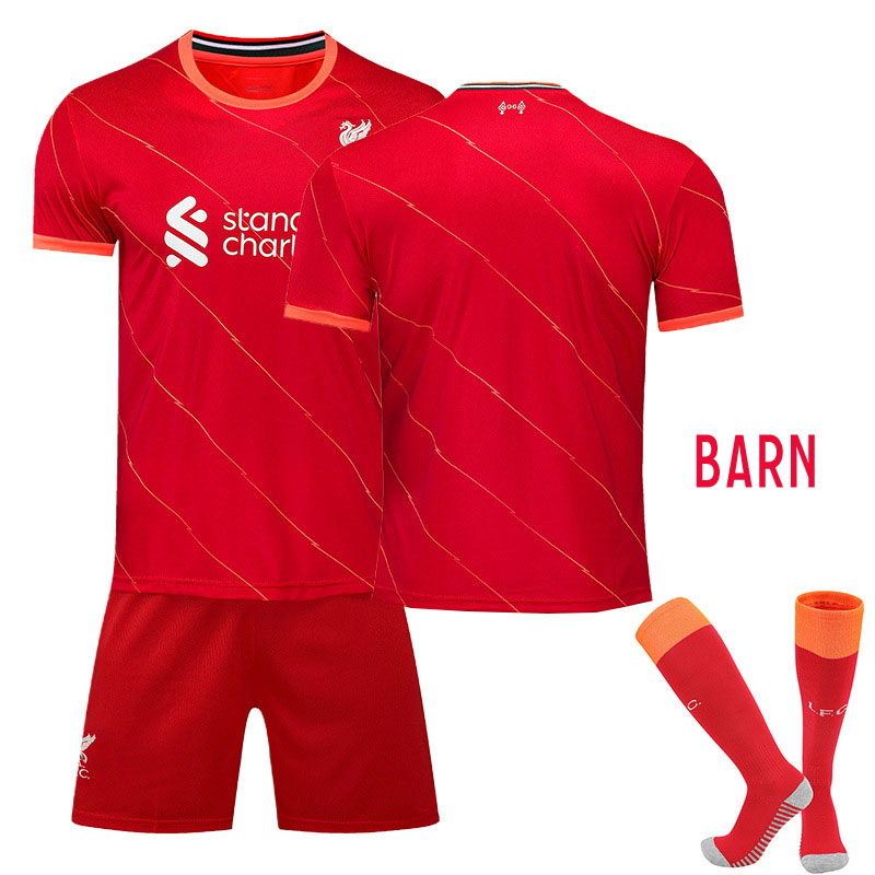 Billige Fotballdrakter Liverpool 2021-22 Barn Hjemmedrakt Rød Kortermet + Korte bukser