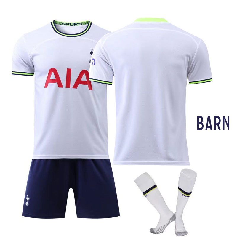 Billige Fotballdrakter Tottenham Hotspur 2022-2023 Hjemmedraktsett Barn Hvit Kortermet + Navy Korte bukser