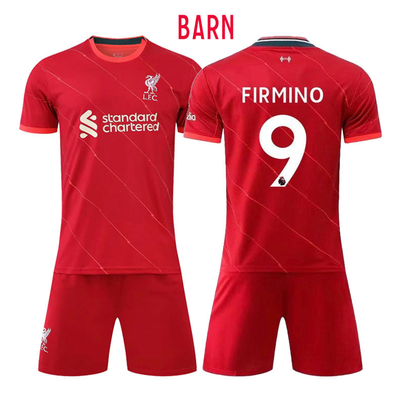 Firmino 9 Fotballdrakter Liverpool 2021-22 Barn Hjemmedrakt Rød Kortermet + Korte bukser