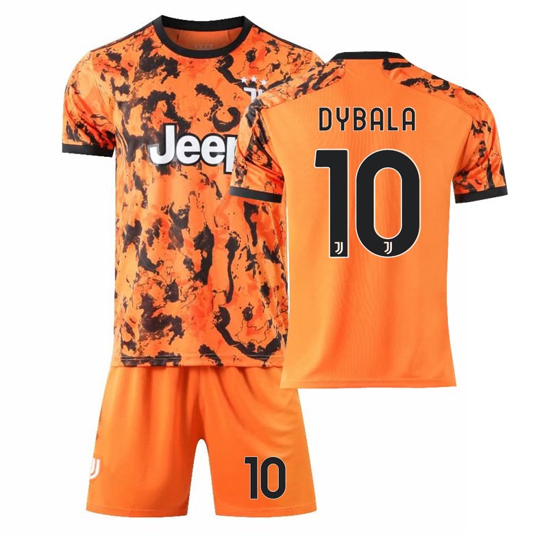 Herre Juventus Tredjedrakt 2020/21 Orange Kortermet + Korte bukser Dybala 10