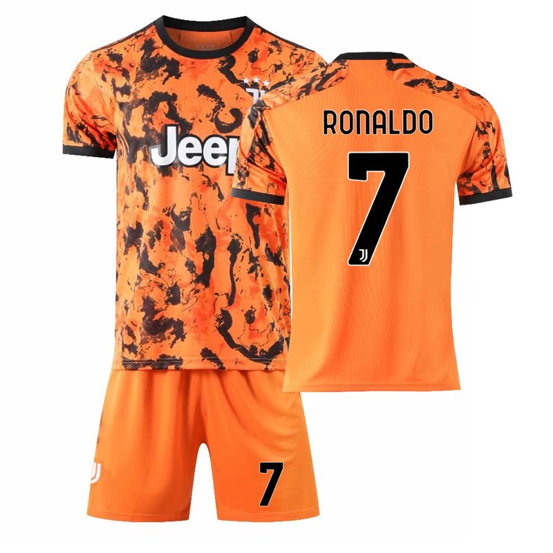 Herre Juventus Tredjedrakt 2020/21 Orange Kortermet + Korte bukser Ronaldo 7