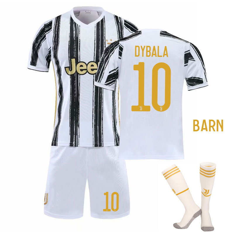 Juventus Hjemmedraktsett Barn 2020/21 Kortermet + Korte bukser Dybala 10