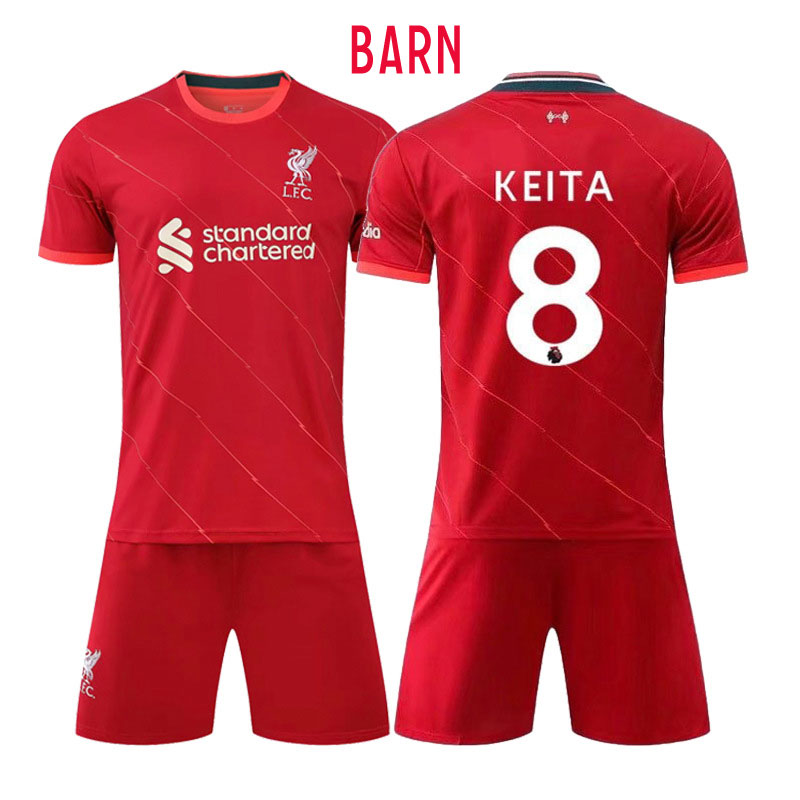 KEITA 8 Fotballdrakter Liverpool 2021-22 Barn Hjemmedrakt Rød Kortermet + Korte bukser