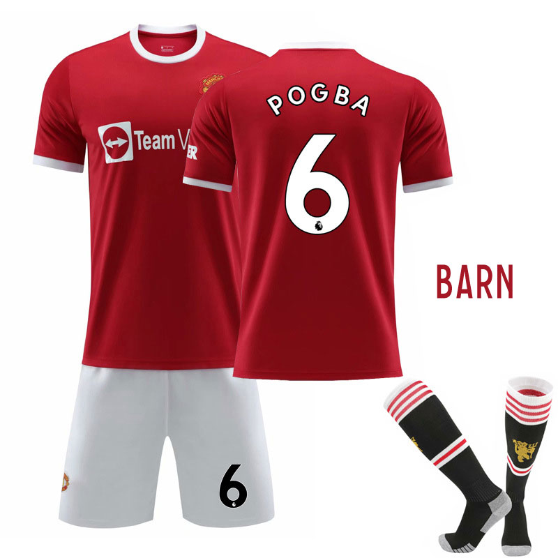 Manchester United Hjemmedrakt 2021-2022 Kortermet + Korte bukser til Barn POGBA 6
