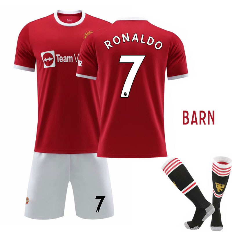 Manchester United Hjemmedrakt 2021-2022 Kortermet + Korte bukser til Barn Ronaldo 7