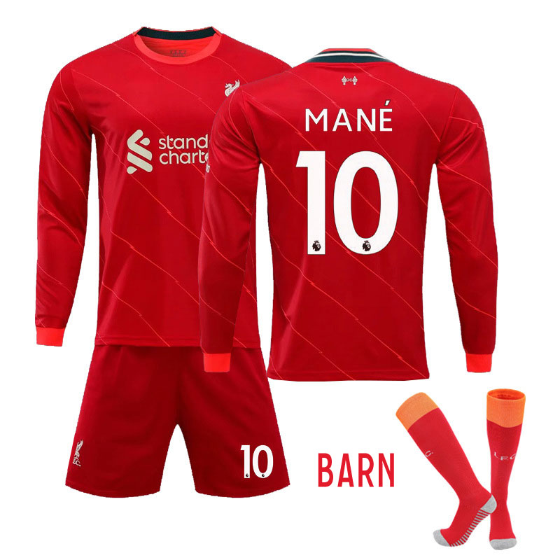 Mané 10 Liverpool 202122 Hjemmedrakt Barn Rød Langermet + Korte bukser