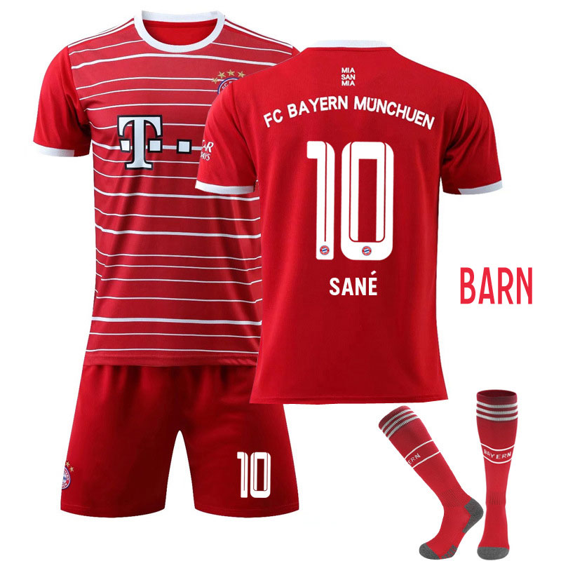 Barn Fotballdrakter FC Bayern München 2022-2023 Hjemme Draktsett Rød Sané #10