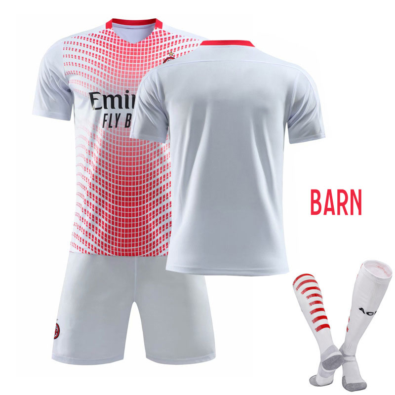 Billige Fotballdrakter AC Milan 2020-21 Bortedraktsett Barn Kortermet + Korte bukser