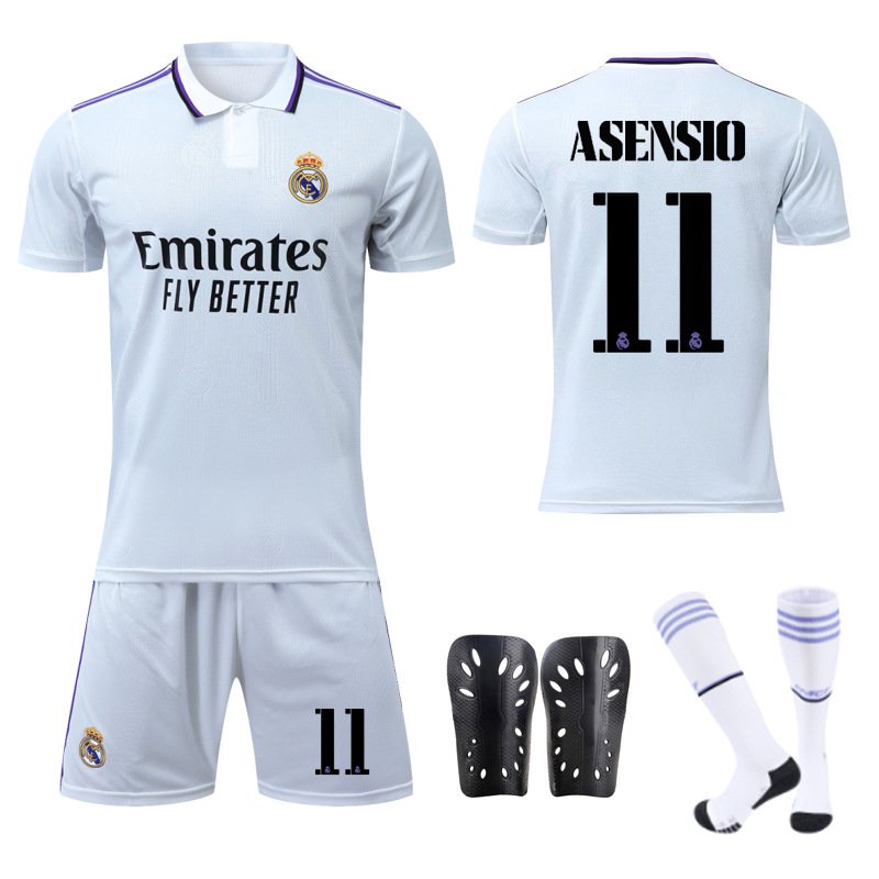 Billige Fotballdrakter Asensio 11 Real Madrid 2022-2023 Draktsett Hjemme Hvit Lilla