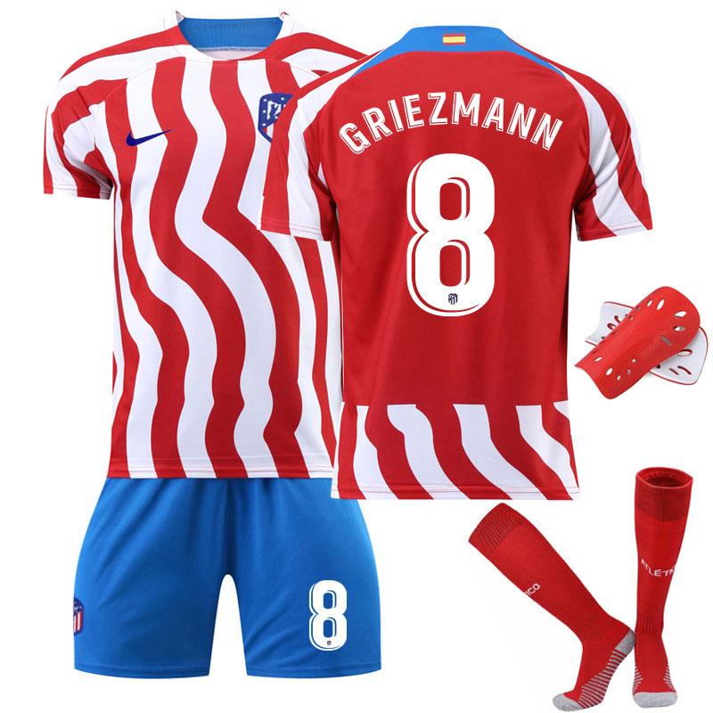 Billige Fotballdrakter Atlético Madrid GRIEZMANN 8 Hjemmedraktsett 2022/23 Kortermet Herre