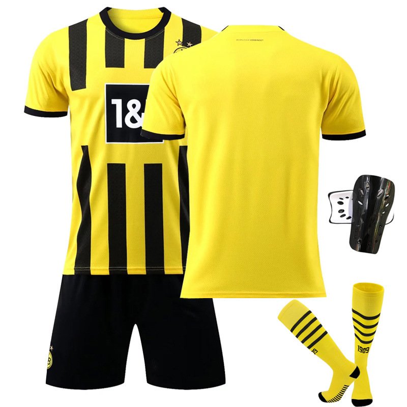 Billige Fotballdrakter Dortmund Hjemmedrakt 2022-2023 Gul Kortermet + Sort Korte bukser Herre