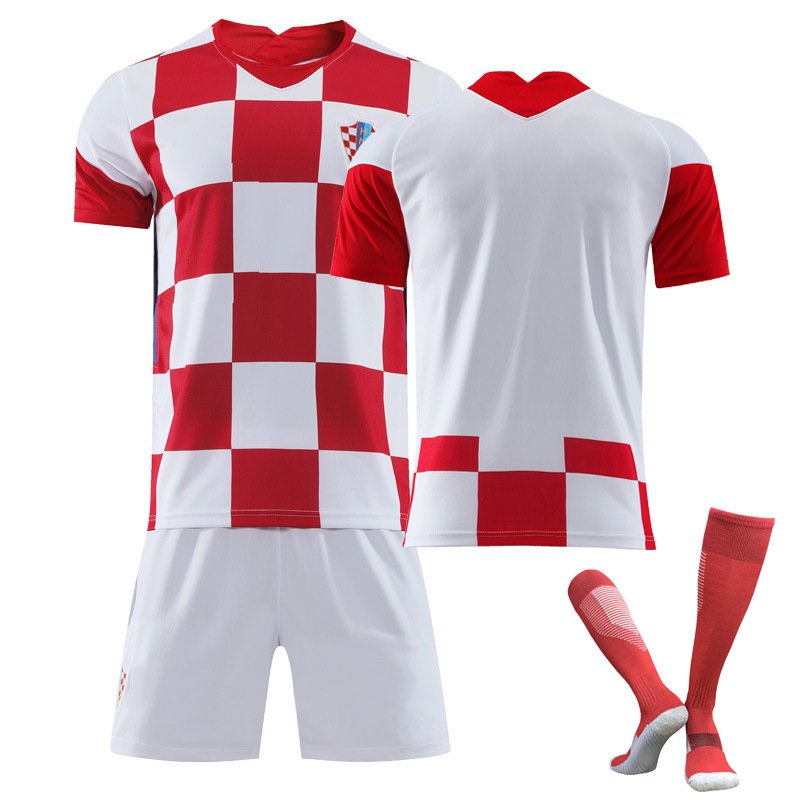 Billige Fotballdrakter Kroatia Hjemmedrakt EM 2021 Hvit Rød Kortermet + Hvit Korte bukser
