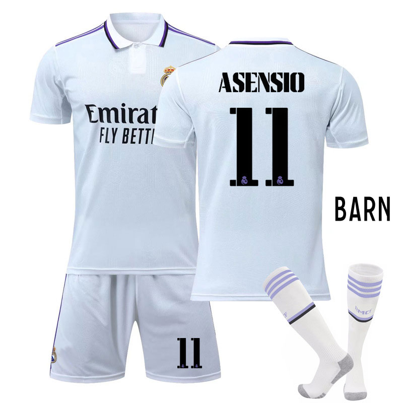 Fotballdrakter Real Madrid Asensio #11 Hjemmedrakt 2022-2023 Draktsett Hvit Barn