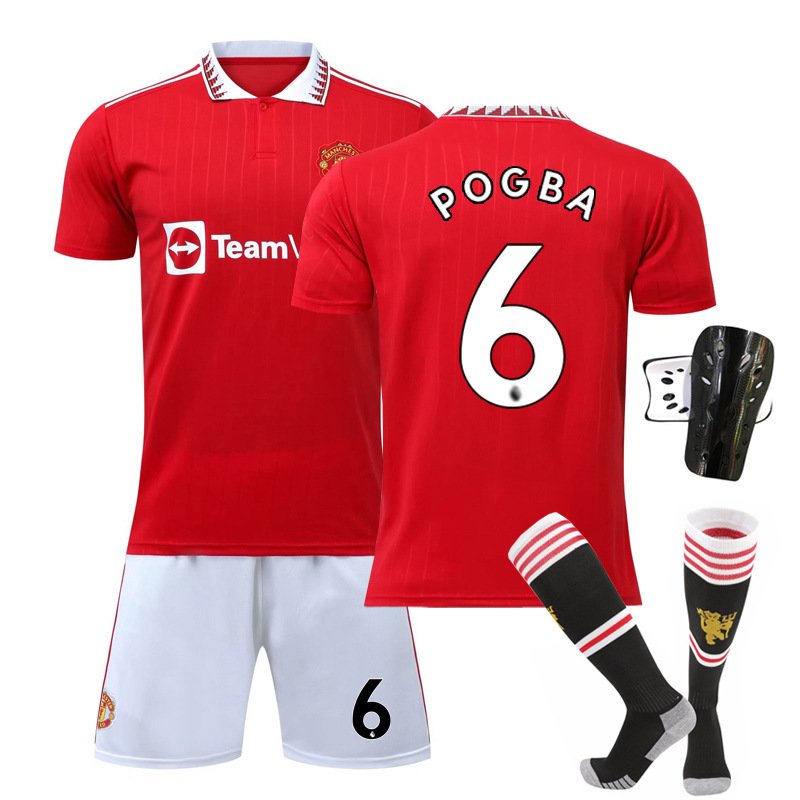 POGBA #6 Manchester United Hjemmedrakt 2022-2023 Herre Kortermet + Korte bukser