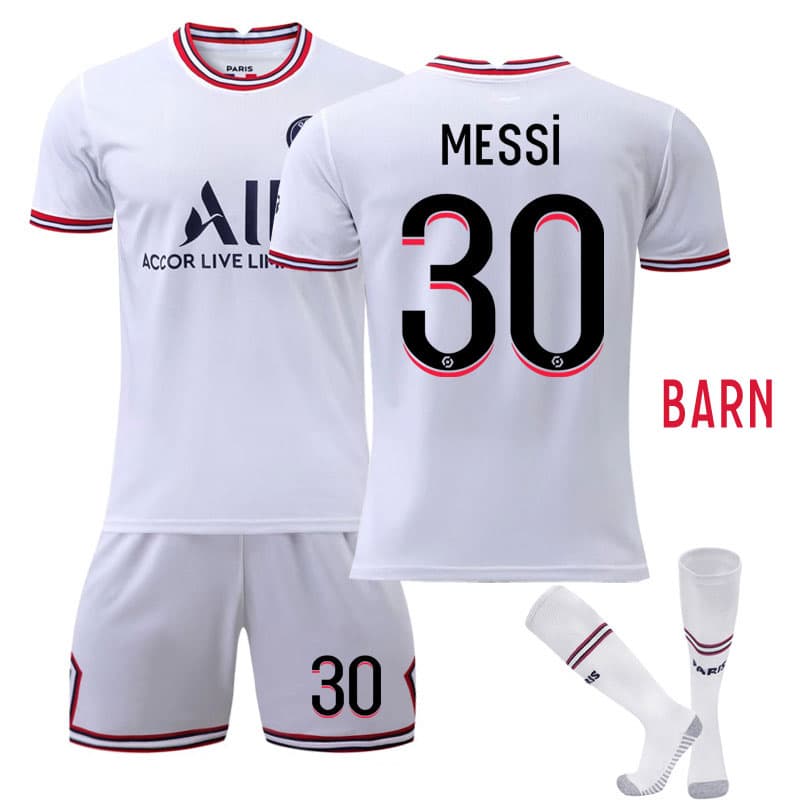 Paris Saint-Germain Fjerdedrakt Barn 202122 Kortermet + Korte bukser MESSI #30