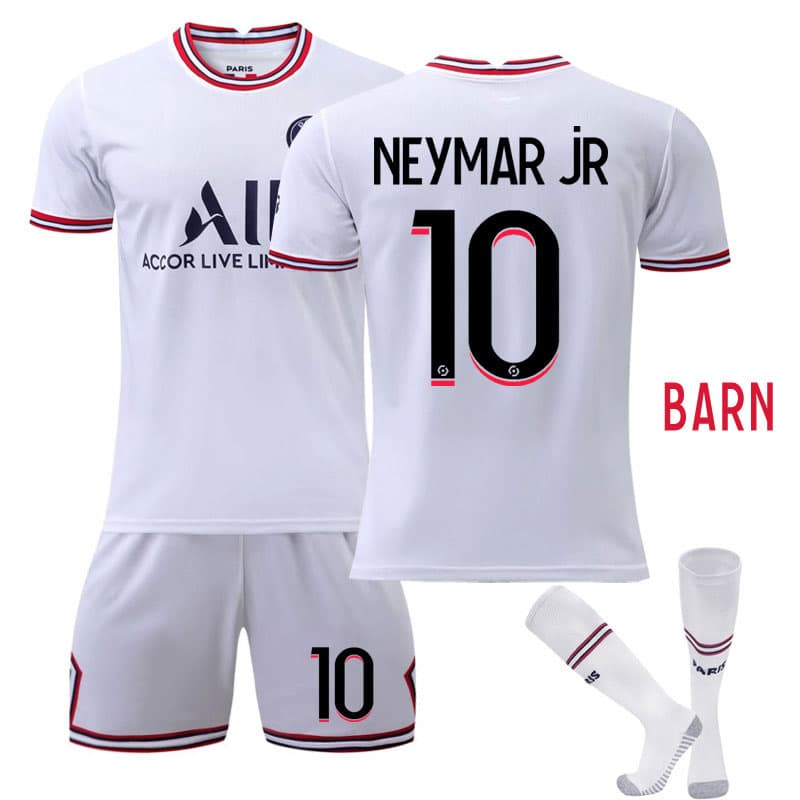Paris Saint-Germain Fjerdedrakt Barn 2021-2022 Kortermet + Korte bukser Neymar JR 10