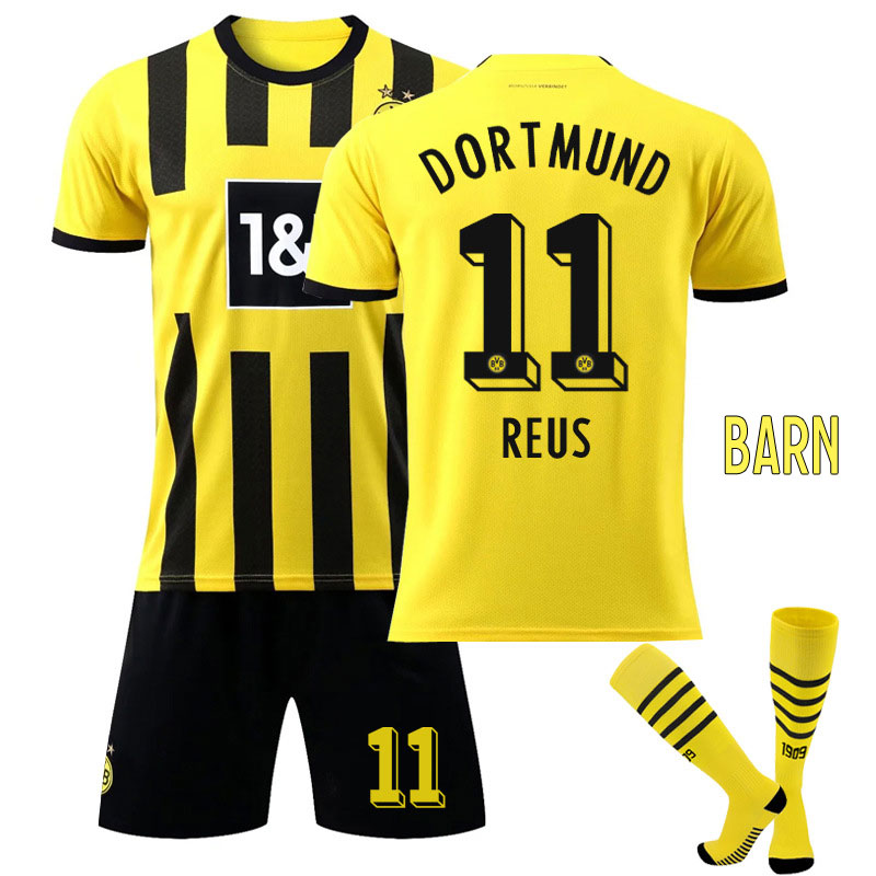 Reus #11 Borussia Dortmund Hjemmedrakt Barn 2022-2023 Kortermet Gul Home Shirt