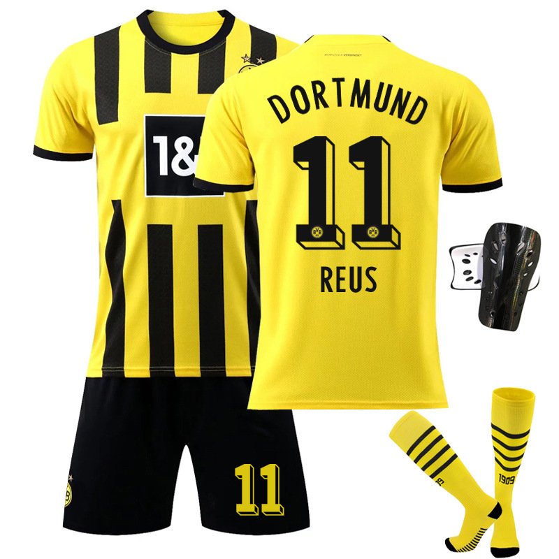 Reus 11 Dortmund Hjemmedrakt 2022-2023 Gul Kortermet + Sort Korte bukser Herre