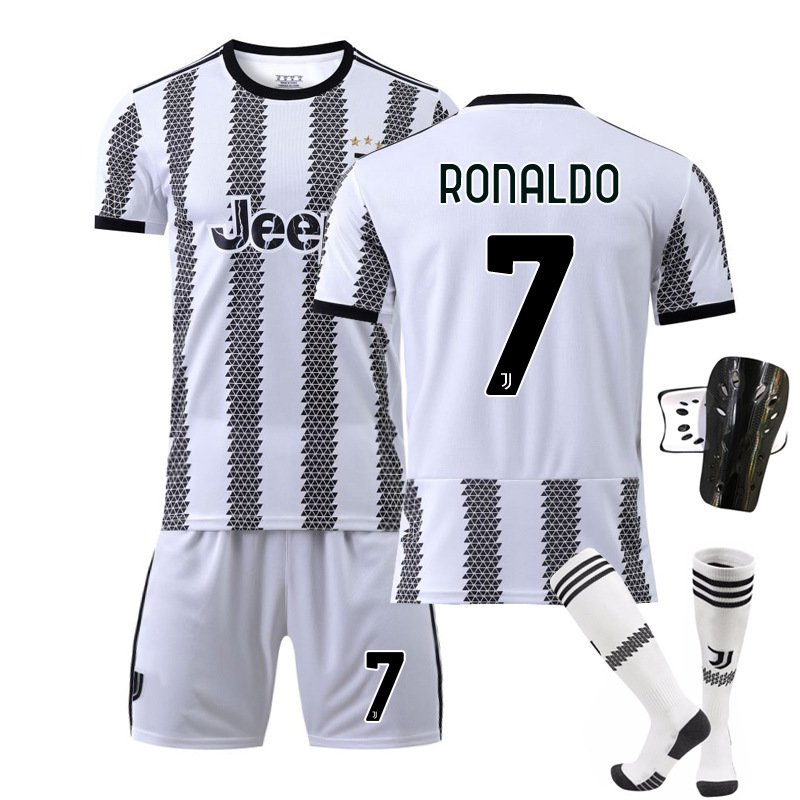 Ronaldo 7 Juventus Hjemmedrakt 2022-23 Hvit Kortermet + Korte bukser Herre