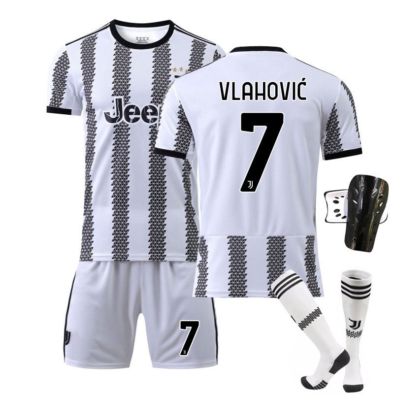 Vlahović 7 Juventus Hjemmedrakt 2022-23 Hvit Kortermet + Korte bukser Herre