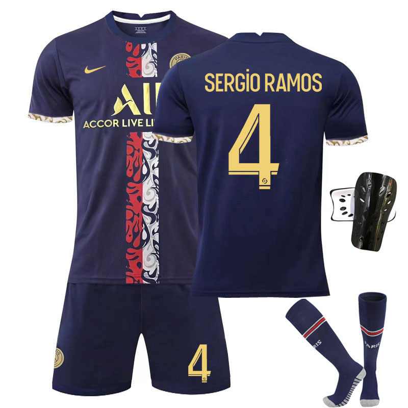 Herre Paris Saint-Germain Drakt 2022-23 Kortermet + Korte bukser Sergio Ramos 4
