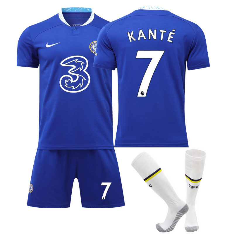 Kanté 7 Chelsea Hjemmedrakt 2022-23 Blå Kortermet + Korte bukser til herre