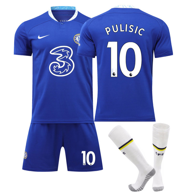 PULISIC 10 Chelsea Hjemmedrakt 2022/23 Blå Kortermet + Korte bukser til herre