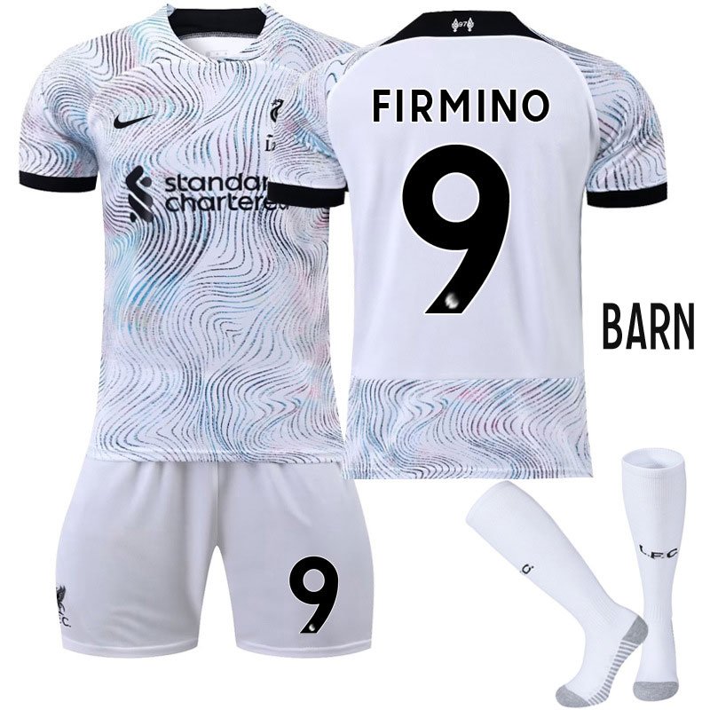 Billige Fotballdrakter Barn FC Liverpool 2022-23 Bortedraktsett Kortermet - Firmino 9