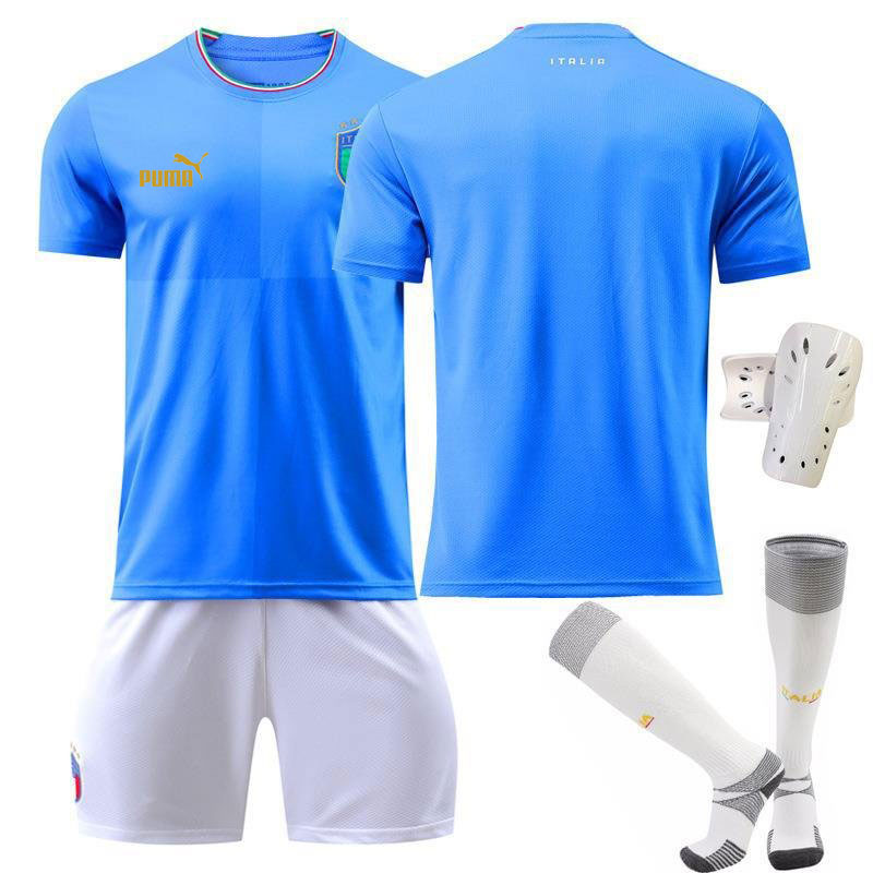 Billige Fotballdrakter Italia Hjemmedrakt 2022-23 Blå Kortermet + Hvit Korte bukser
