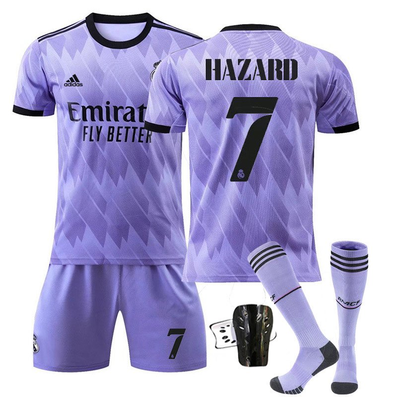 Hazard 7 Herre Real Madrid Bortedrakt 2022-23 Kortermet + Korte bukser