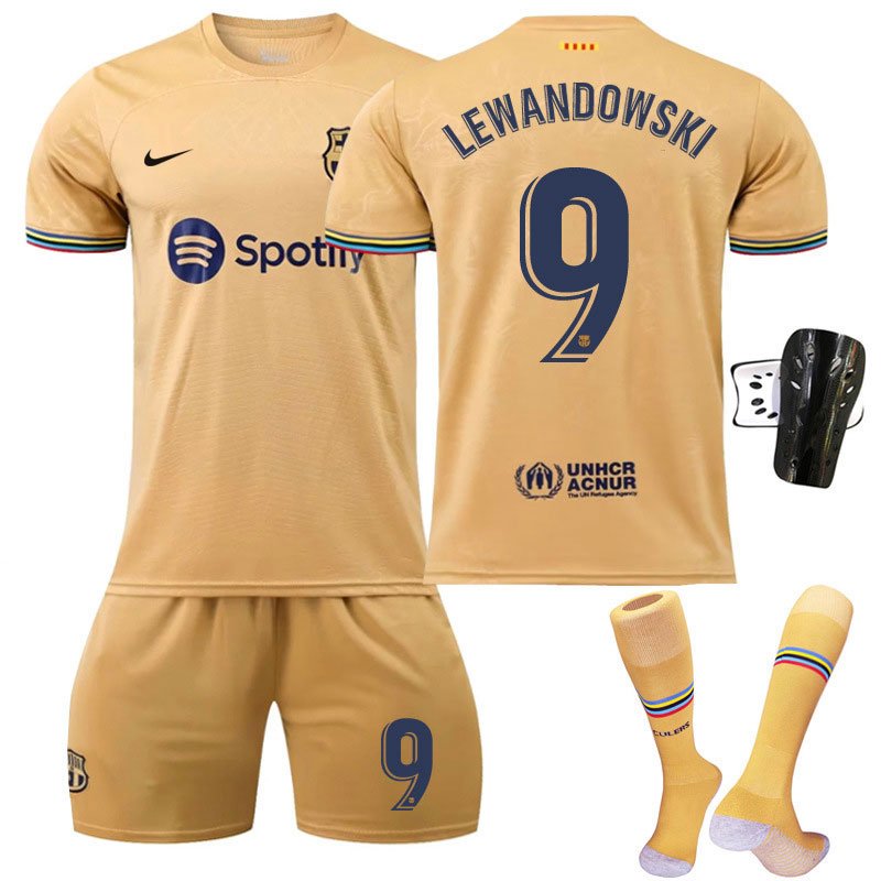 Lewandowski 9 FC Barcelona Bortedrakt 2022-2023 Herre Kortermet + Korte bukser